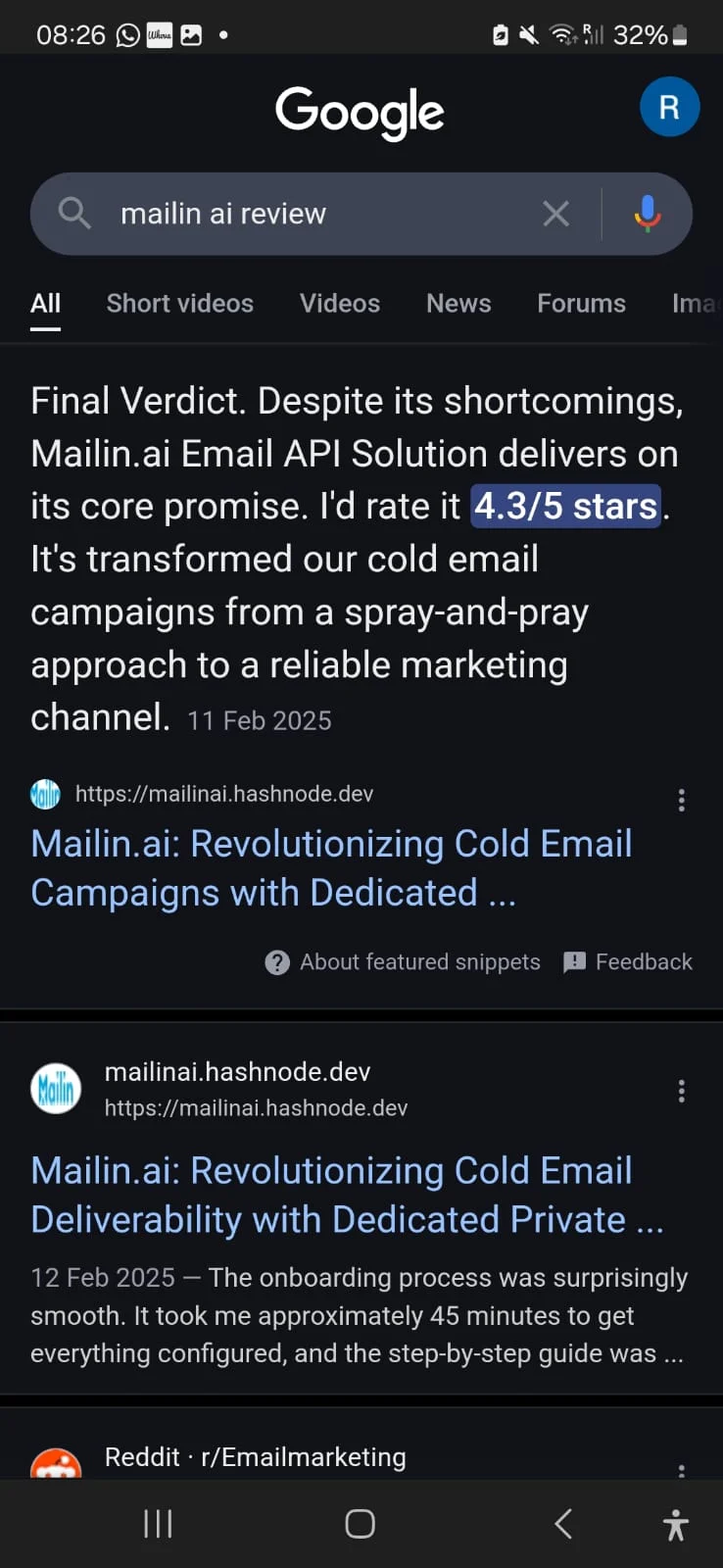 Mailin AI Review Featured Snippet